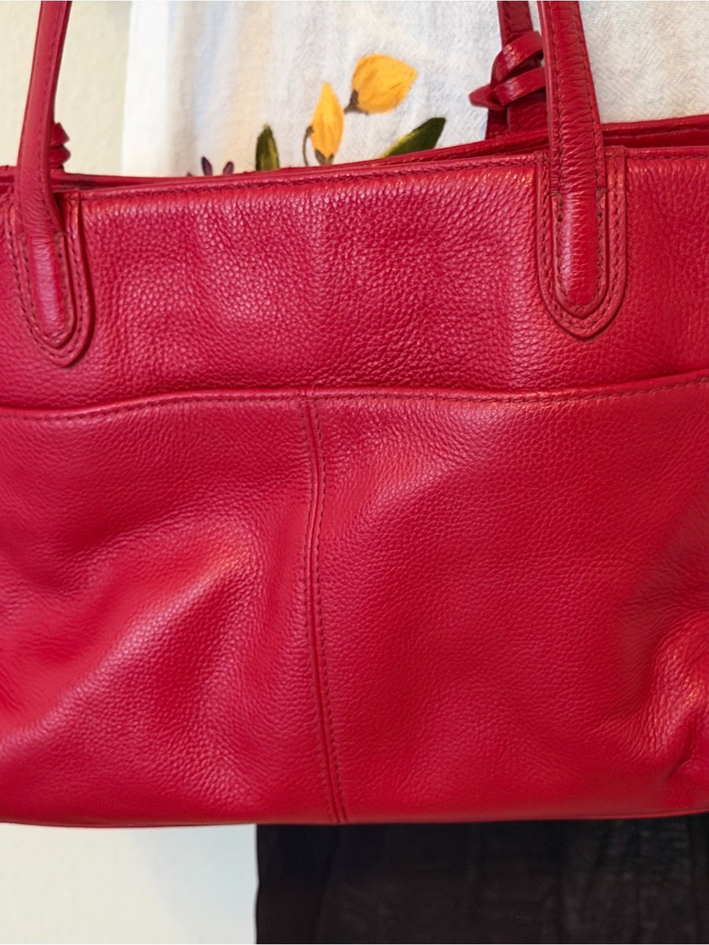 Brighton Red Studded Leather Tote Bag with Tassel and Heart charm - Picture 4 of 9